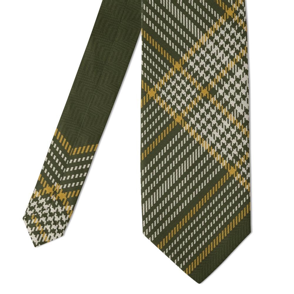 Lennox - Olive & Mustard Herringbone Tartan Tie – Highland Moor