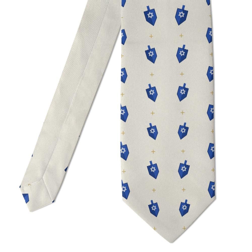 Hamilton - Ivory & Blue Dreidel Tie – Spin to Win