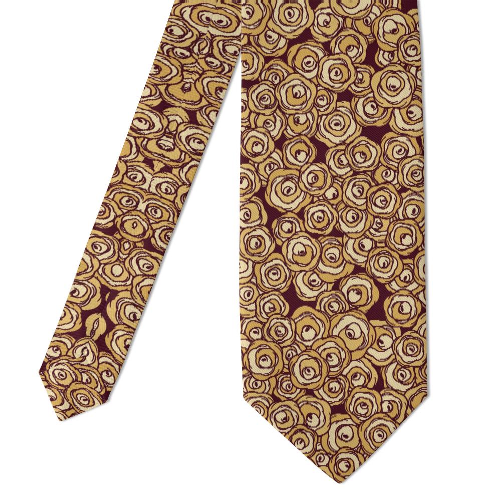 Rosenorn - Gold & Burgundy Line Rose Tie – Gilded Bloom