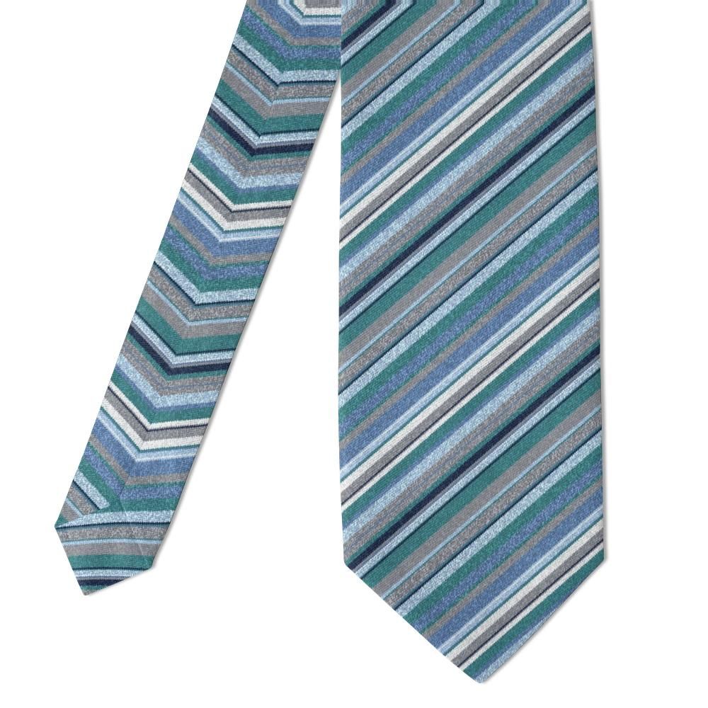 Haxthausen - Blue & Grey Heather Stripe Tie – Coastal Linen