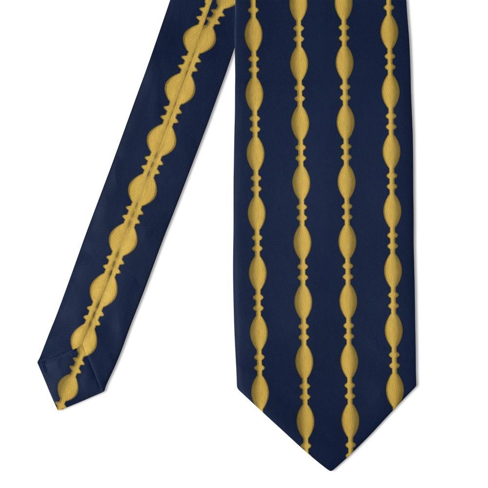 Ramsay - Navy & Gold Spindle Stripe Tie – Library Staircase