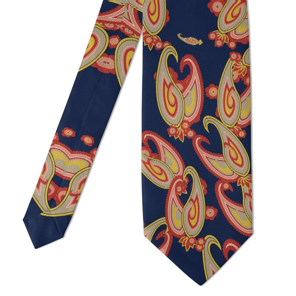 Martinengo - Navy & Gold Crowned Paisley Tie – Venetian Night