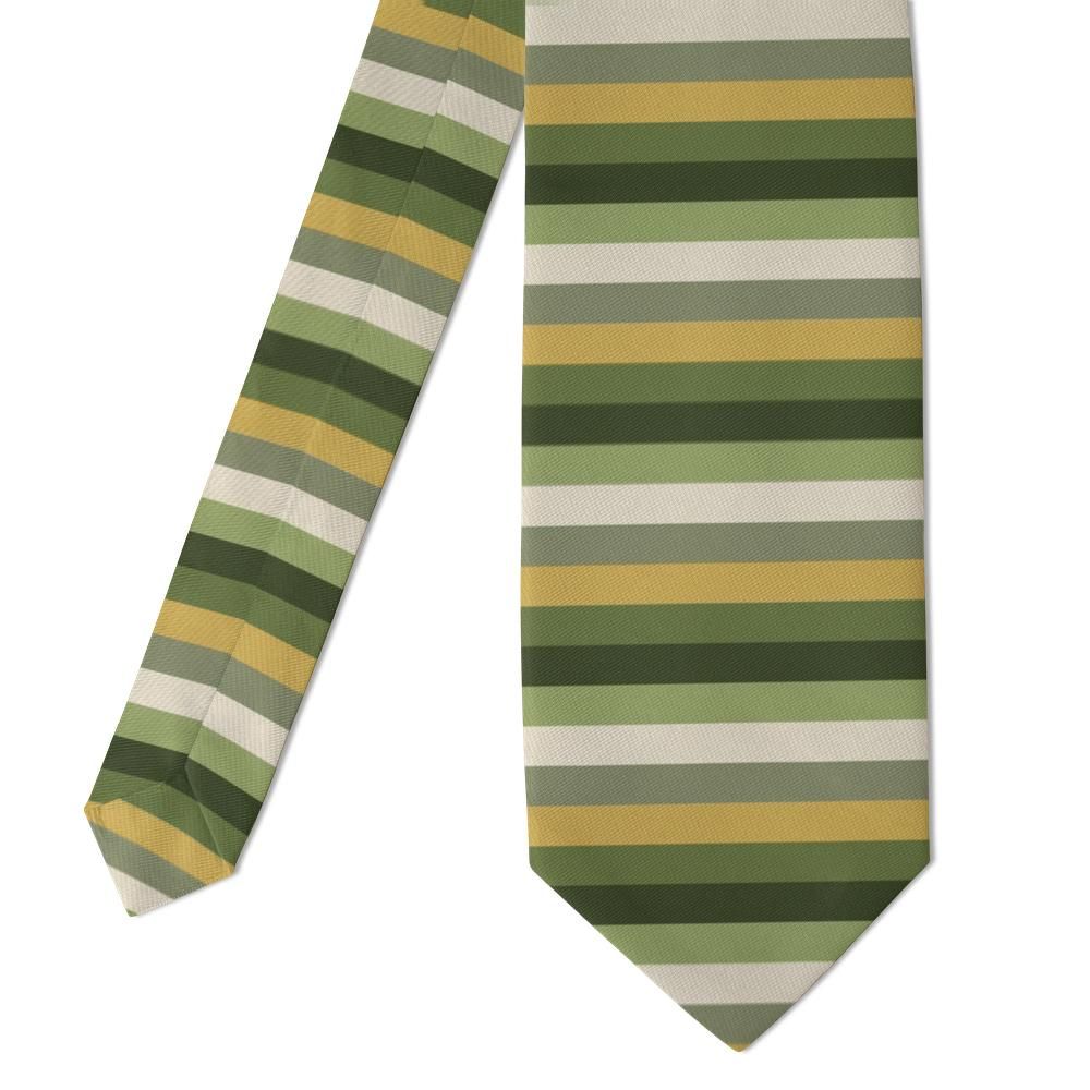 Ruyter - Olive & Mustard Horizontal Stripe Tie – Layered Horizon