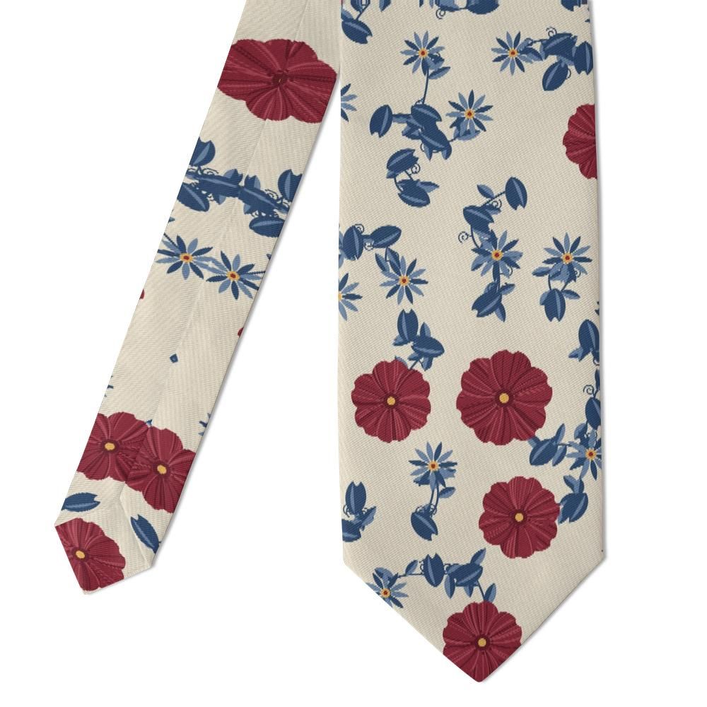Moltke - Cream & Burgundy Poppy Vine Floral Tie – Manor Parlour