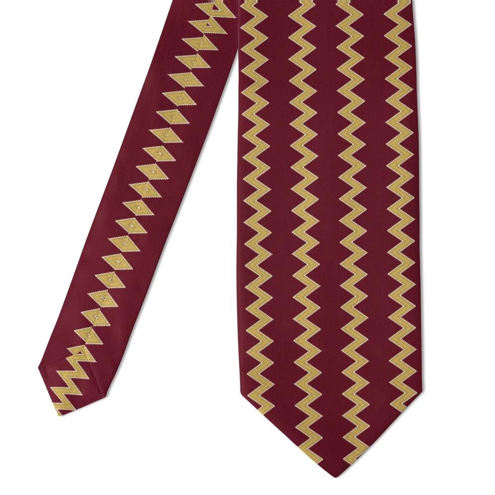 Sture - Burgundy & Gold Ric-Rac Stripe Tie – Festive Toast