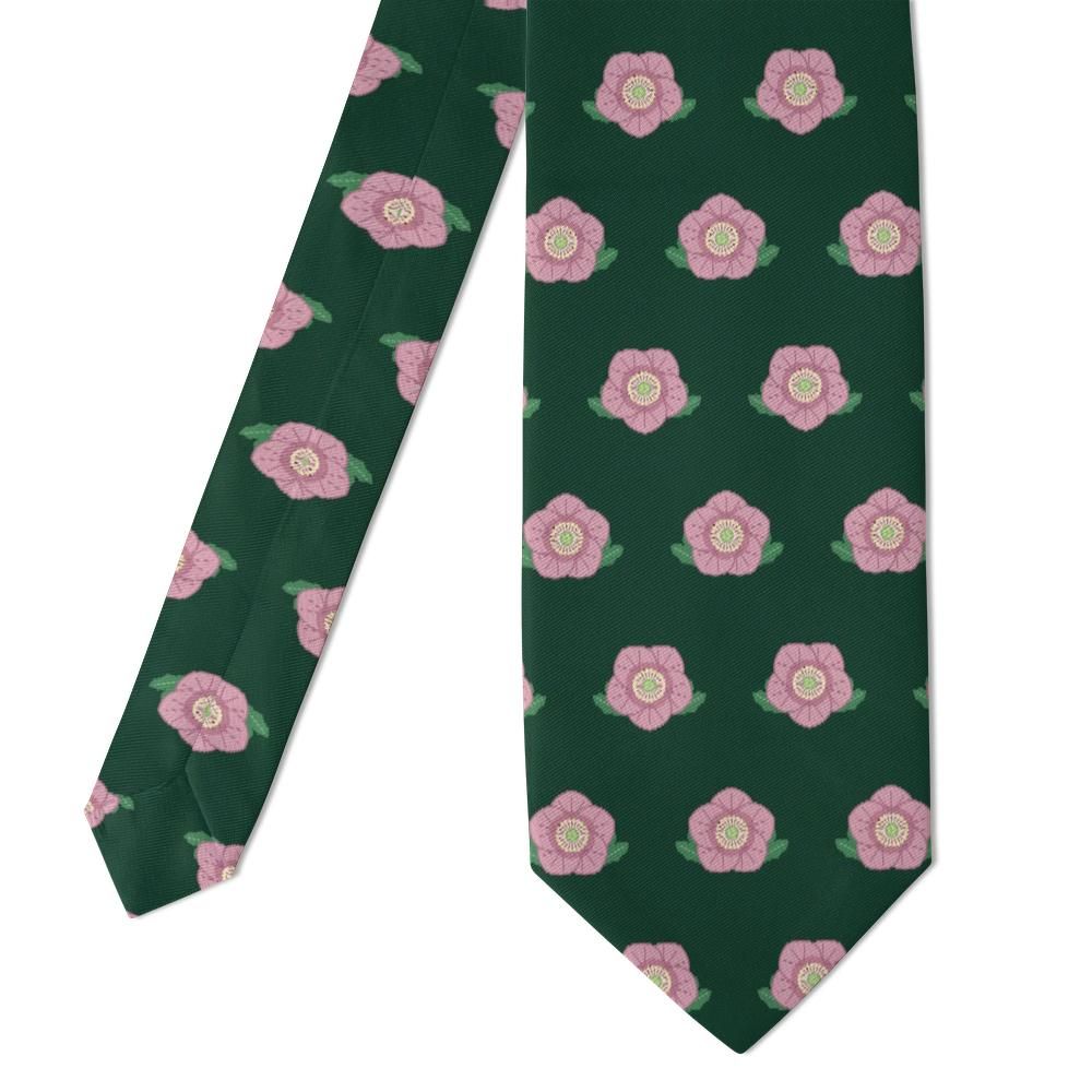 Schönburg - Forest & Pink Hellebore Tie – Lenten Garden