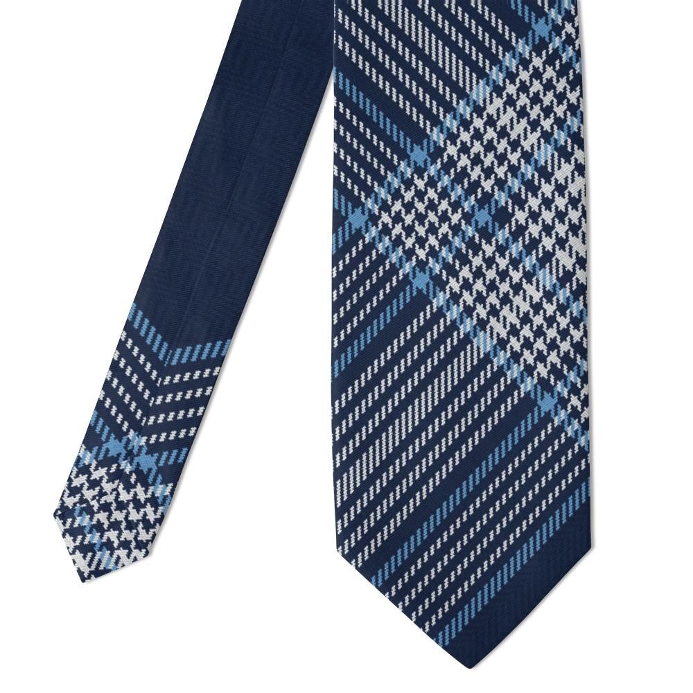 Lennox - Navy & Sky Herringbone Tartan Tie – Loch Morning