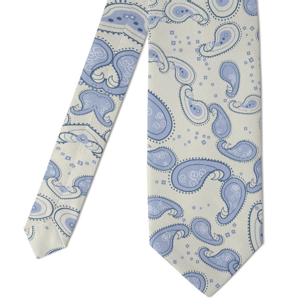 Urne - Ivory & Blue Outline Paisley Tie – Summer Linen