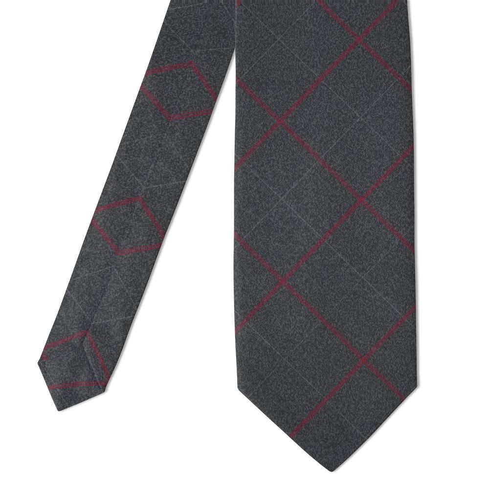 Branciforte - Charcoal & Burgundy Melange Plaid Tie – Evening Tweed
