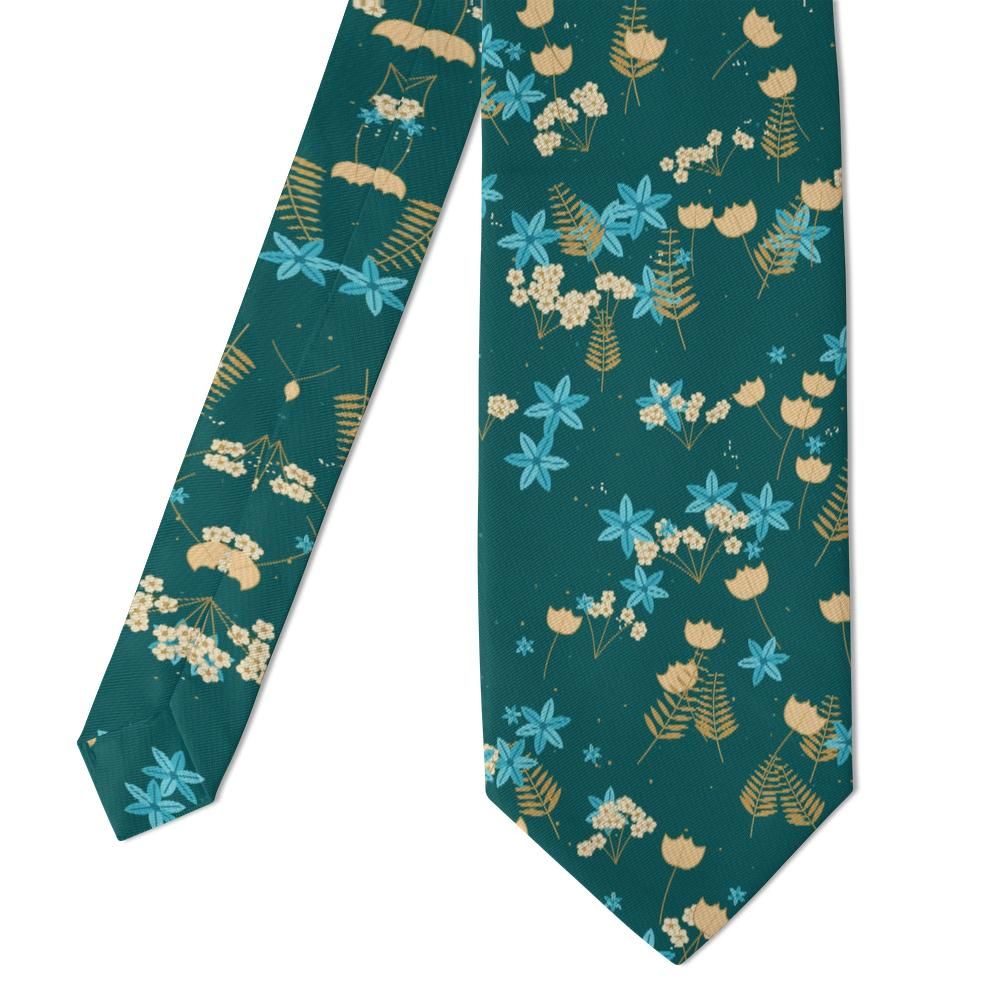 Reventlow - Teal & Gold Wildflower Botanical Tie – Copenhagen Garden