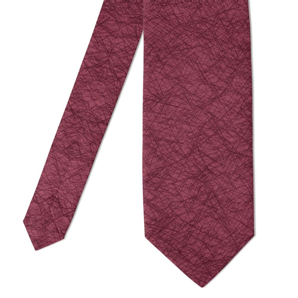 Rosenkrantz - Rose & Burgundy Sketch Texture Tie – Merlot Linen