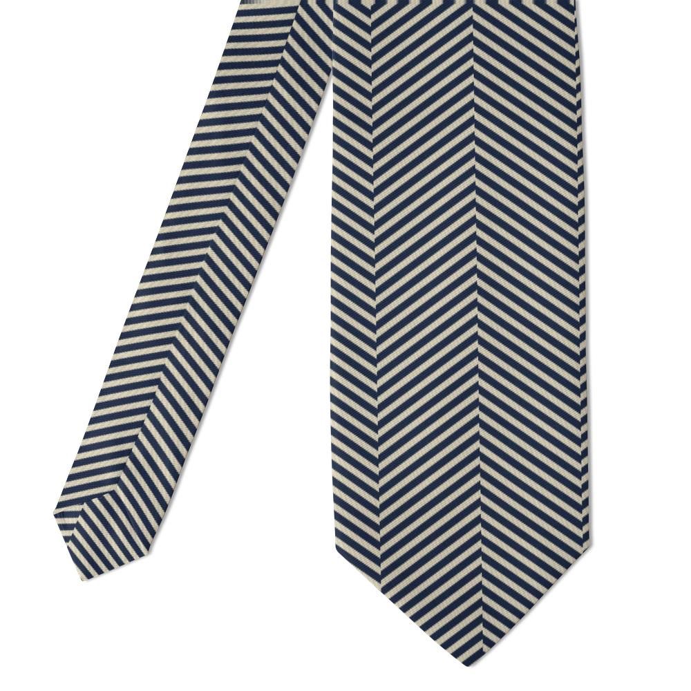 du Plessis - Navy & Cream Chevron Tie – Cardinal's Library