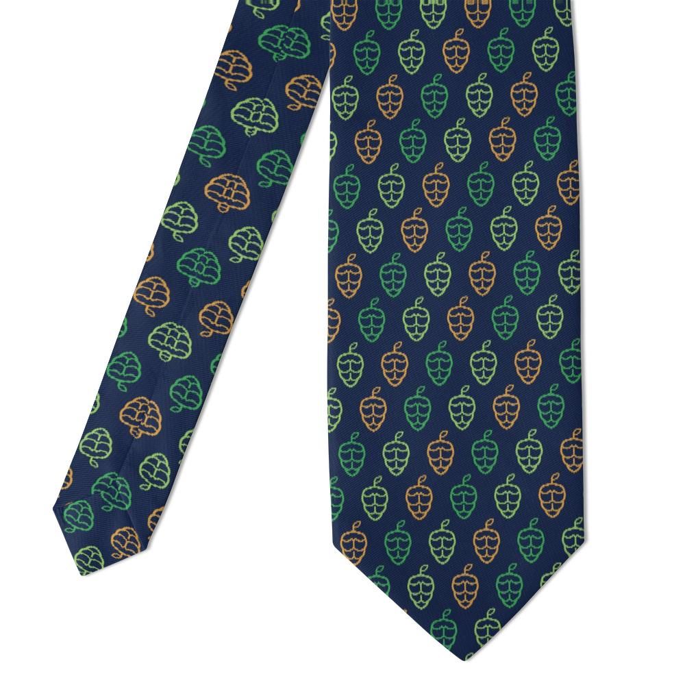 Brahe - Navy & Green Hop Cone Tie – Craft Brewer