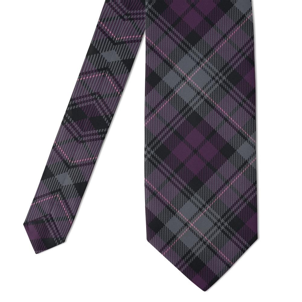 Tollemache - Grey & Plum Estate Tartan Tie – Heather Moor