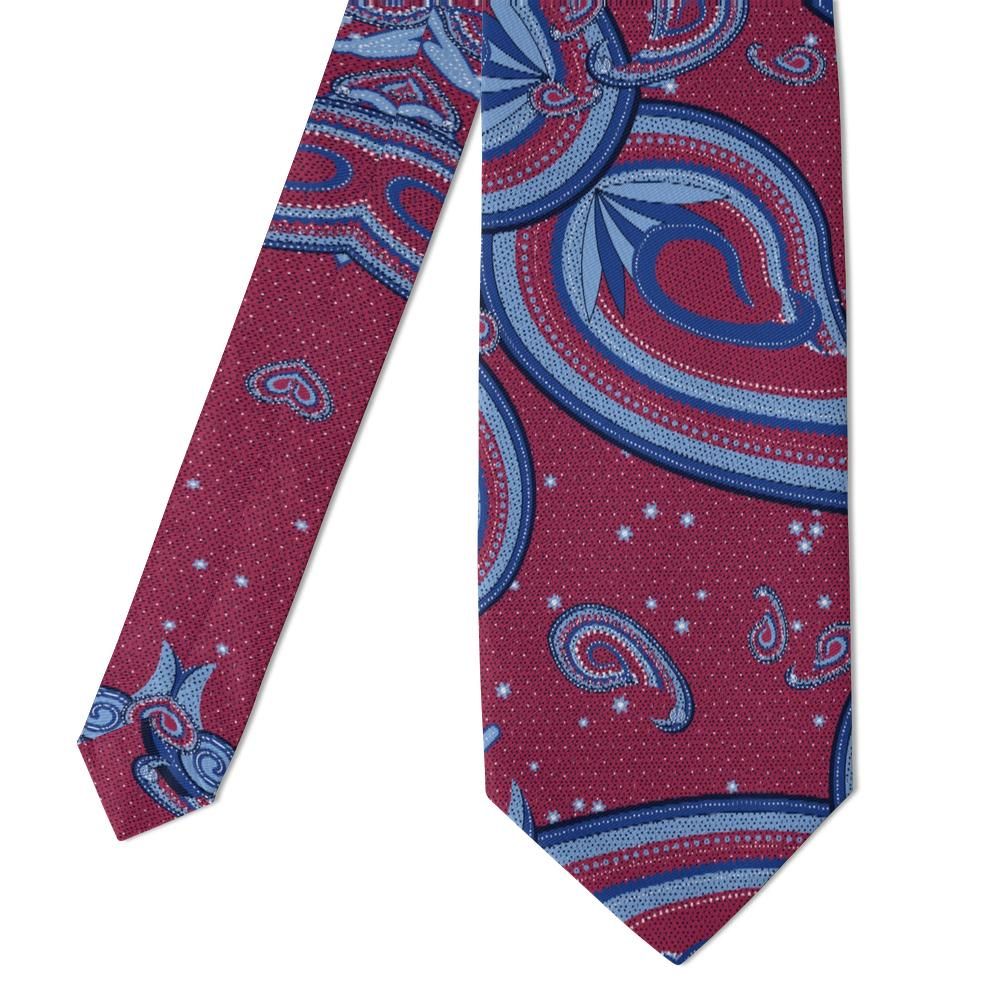 Colloredo - Raspberry & Sapphire Stippled Paisley Tie – Imperial Ball