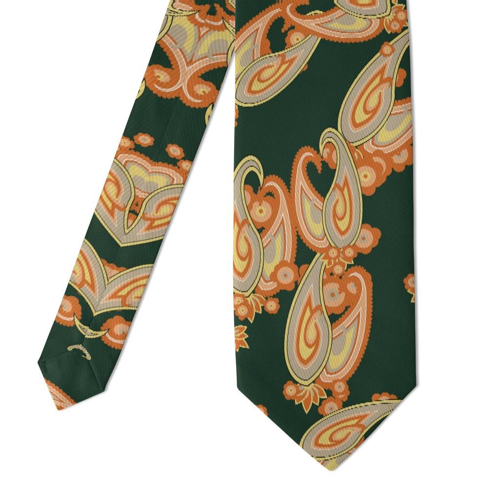 Martinengo - Forest & Amber Crowned Paisley Tie – Lombard Autumn