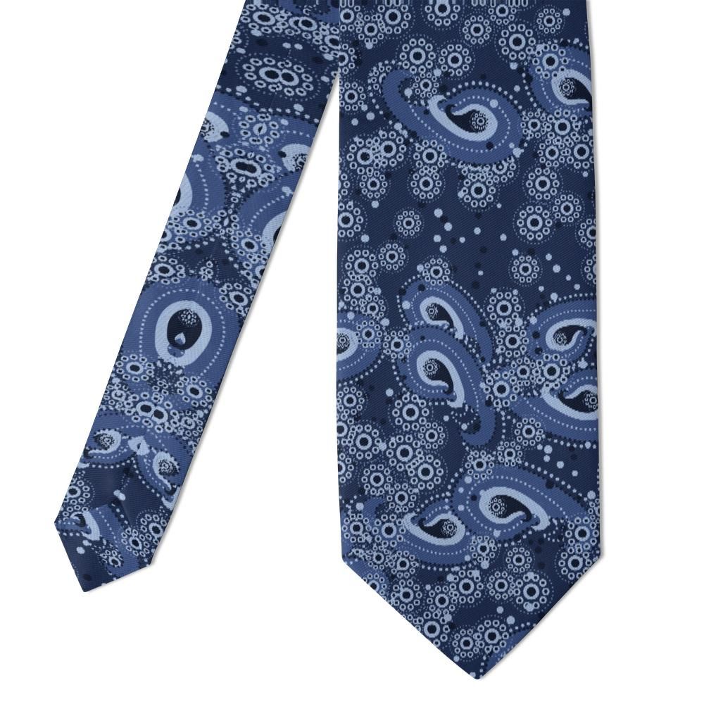 Huitfeldt - Navy Beaded Paisley Tie – Tonal Dotwork