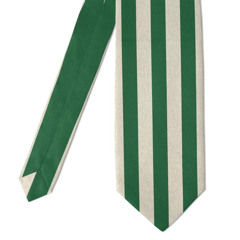 Hierta - Green & Cream Deckchair Stripe Tie – Garden Lawn