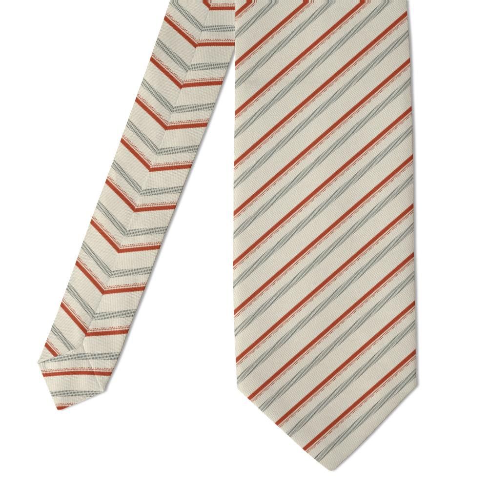 Kortenaer - Cream & Rust Regimental Stripe Tie – Heritage Club