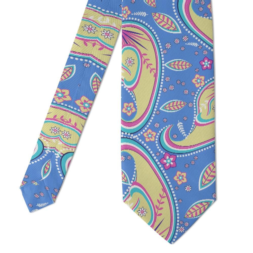 Zichy - Cornflower & Lemon Fern Paisley Tie – Danube Spring