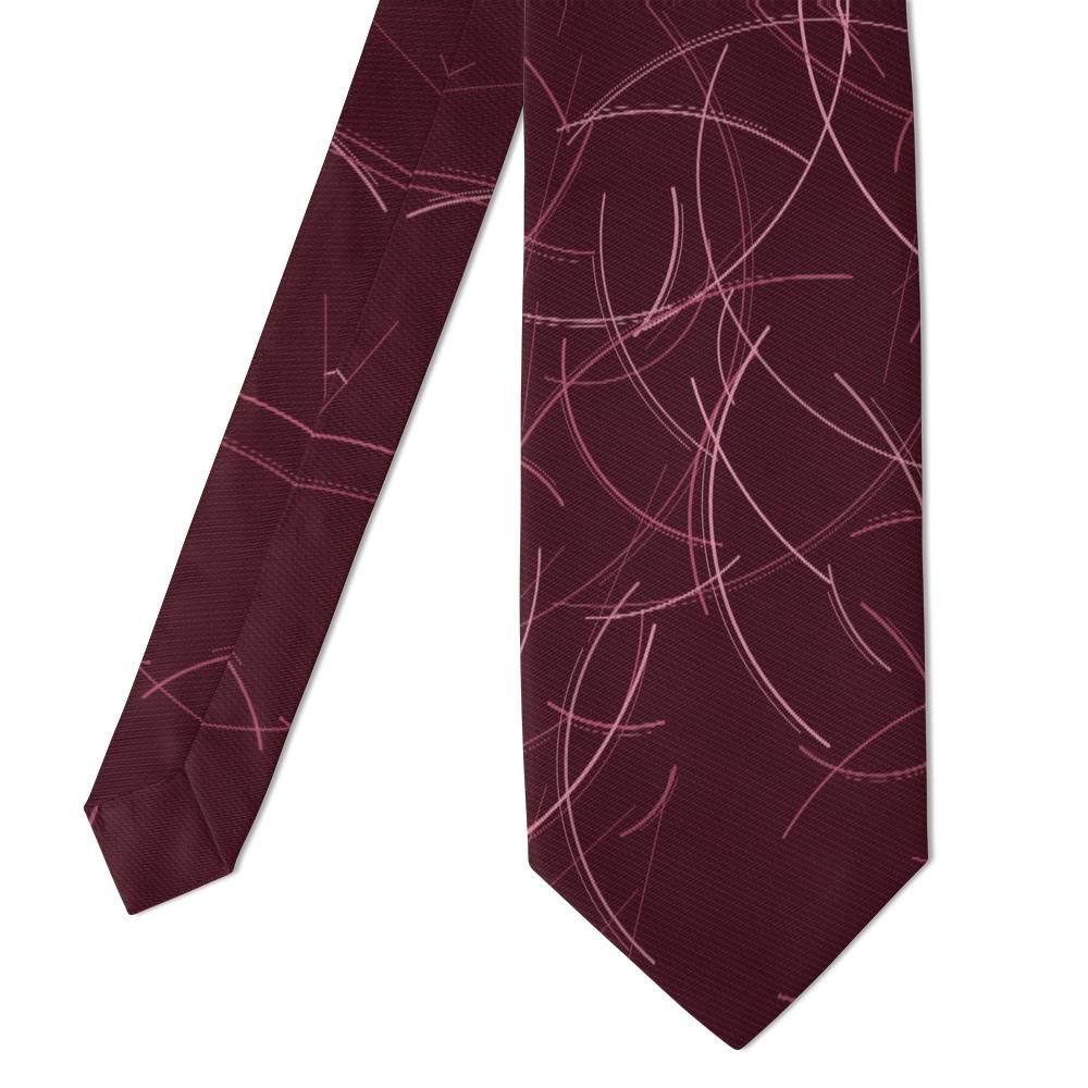 Plessen - Burgundy & Rose Arc Line Tie – Velvet Motion
