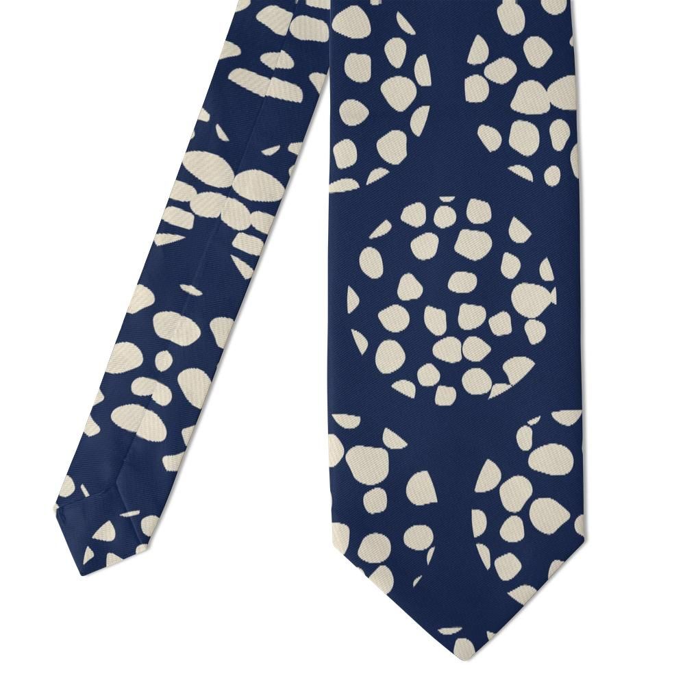 Batthyany - Navy & Ivory Leopard Polka Tie – Midnight Safari