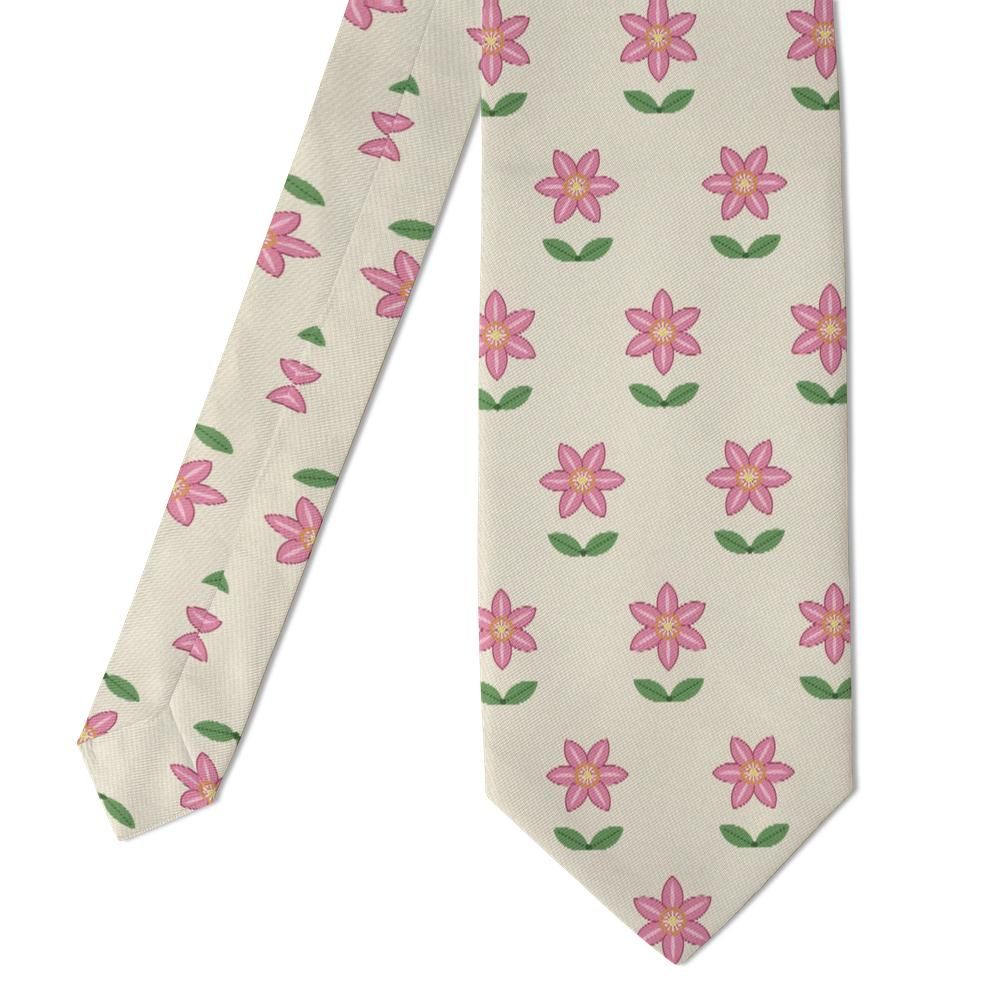 Tuyll - Cream & Pink Clematis Tie – Cottage Wall