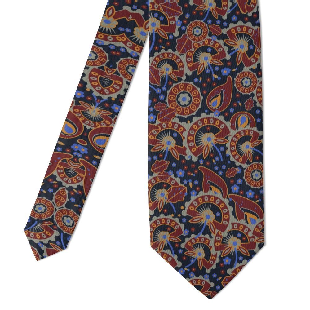 Trivulzio - Navy & Rust Madder Paisley Tie – Milanese Garden