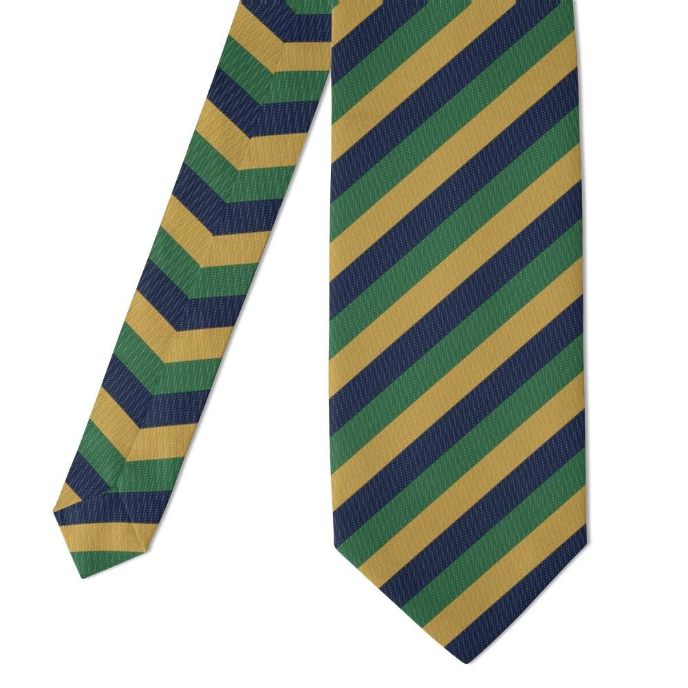 Schack - Green, Gold & Navy Block Stripe Tie – Collegiate Club
