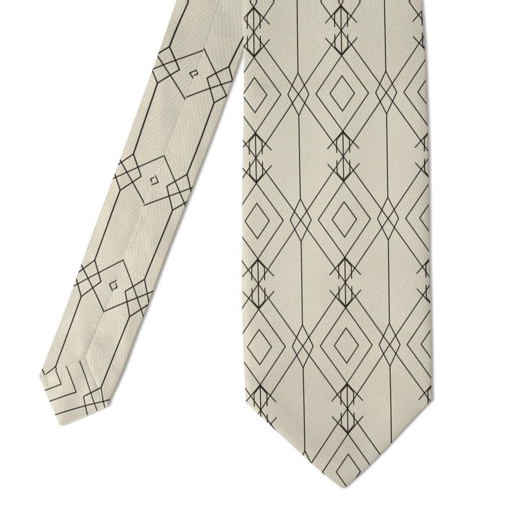 Wedel - Cream & Black Deco Line Tie – Jazz Age