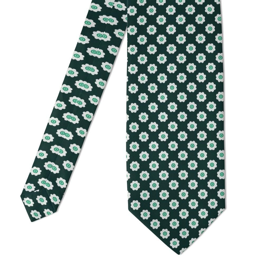 Bueil - Dark Green & White Floral Tie – Evergreen Office