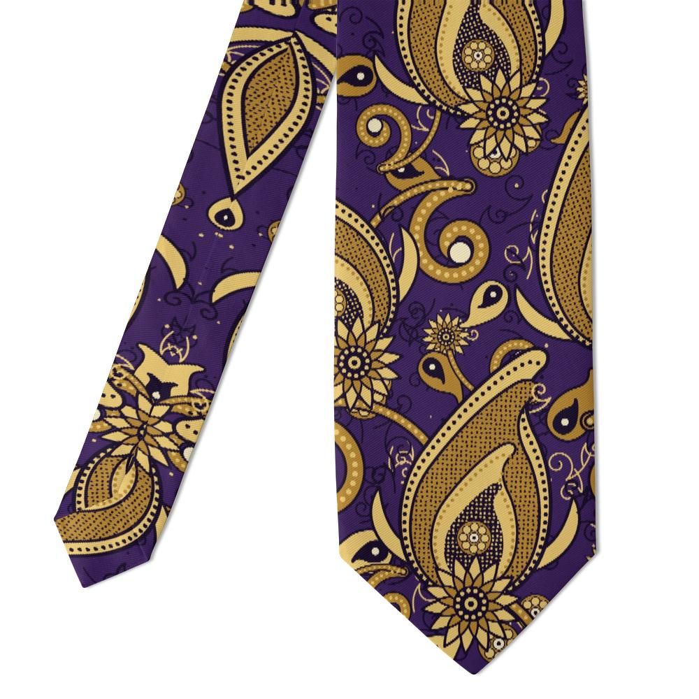 Falier - Purple & Gold Sunflower Paisley Tie – Doge's Palace