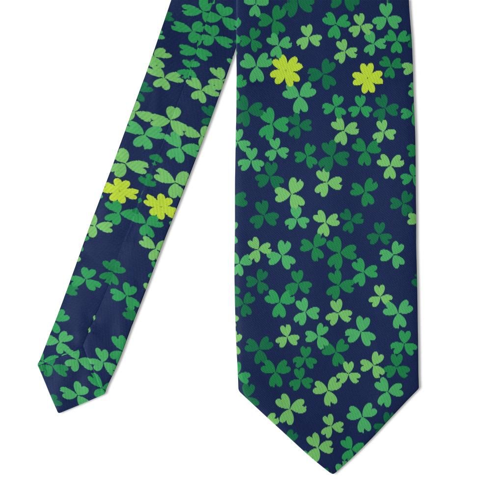 Frijs - Navy & Green Shamrock Scatter Tie – Lucky Charm