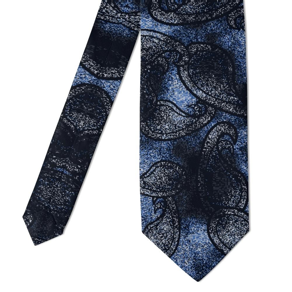 Ashcombe - Sapphire Noir Paisley Tie – Midnight Salon