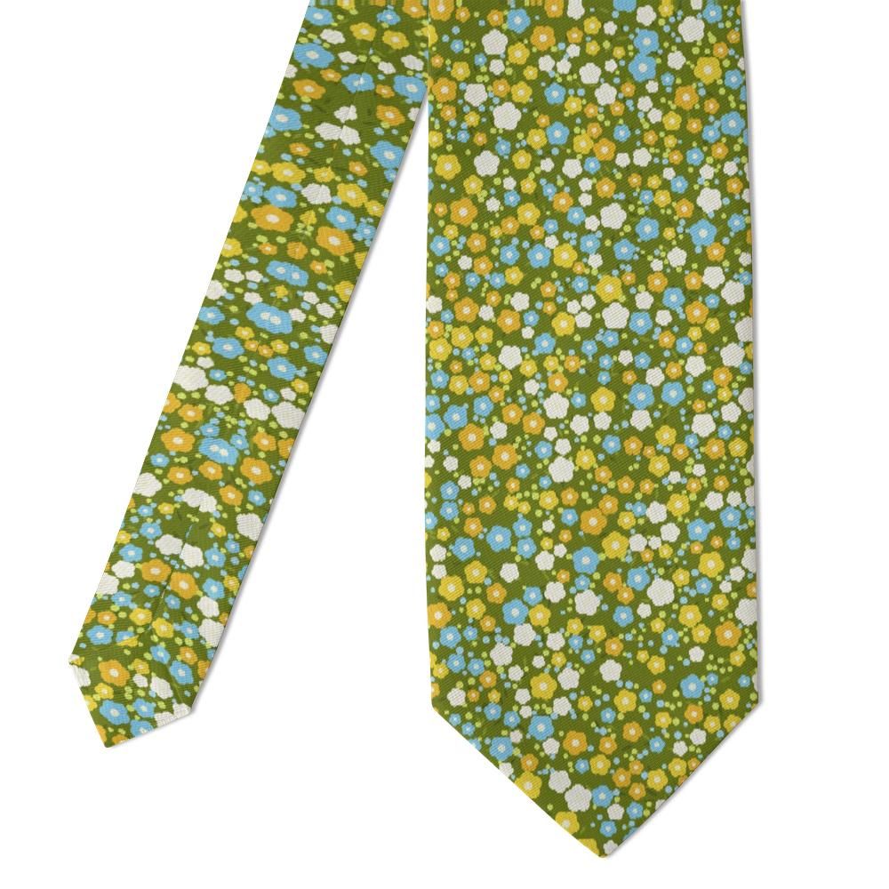 Amelot - Olive & Yellow Ditsy Floral Tie – Summer Meadow