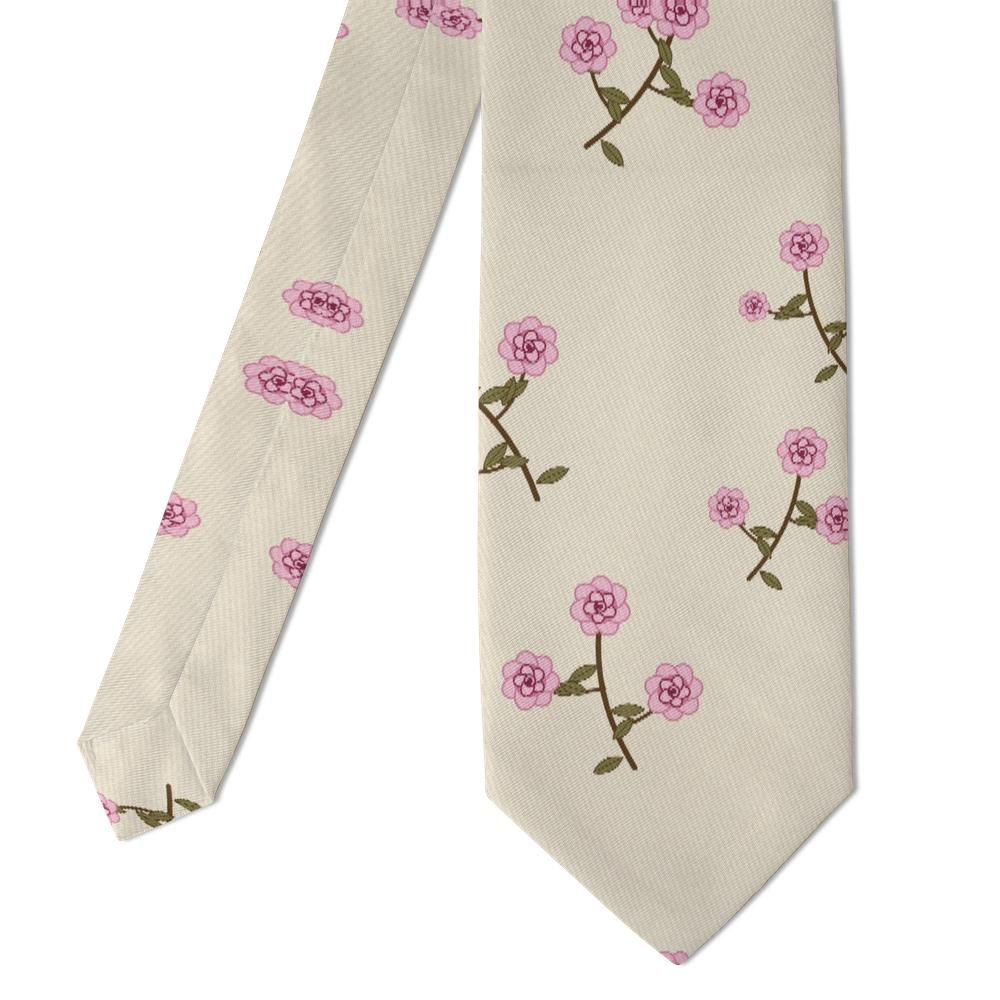 d'Aligre - Cream & Pink Rose Floral Tie – Versailles Parterre