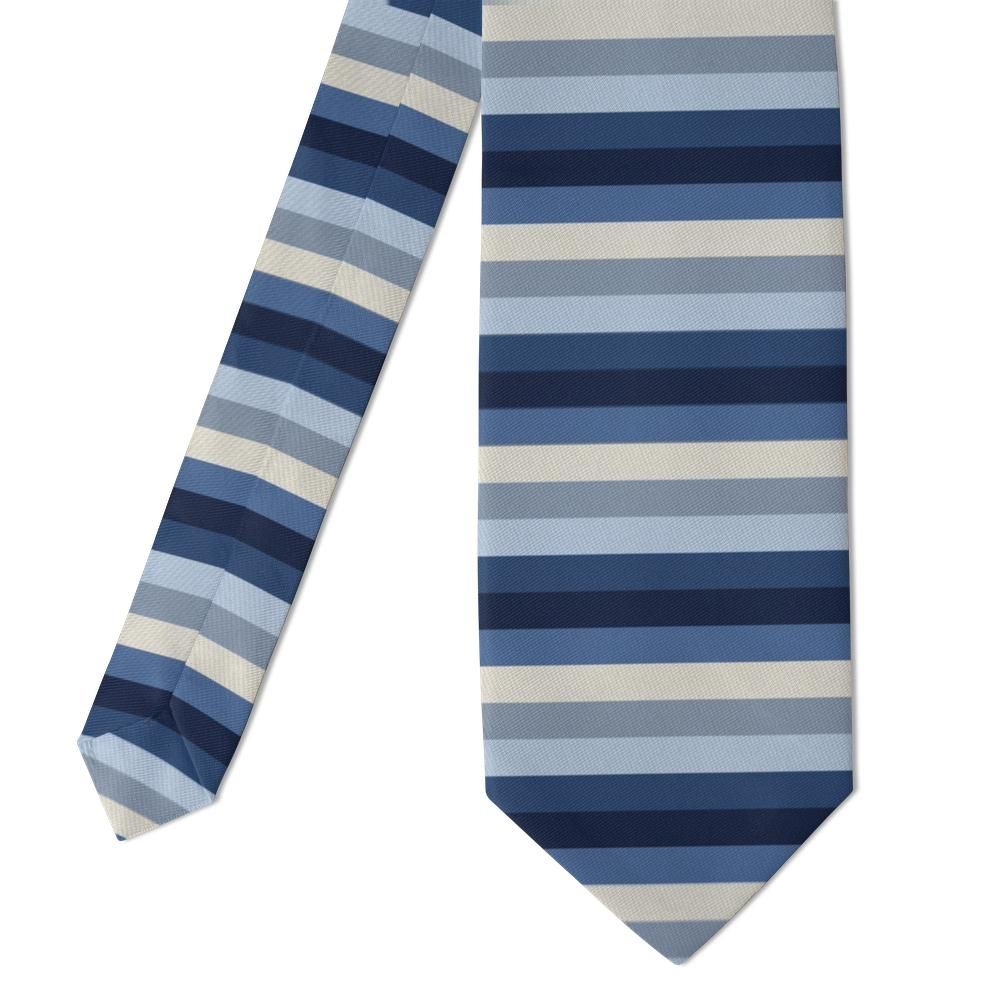 Ruyter - Navy & Sky Horizontal Stripe Tie – Layered Horizon