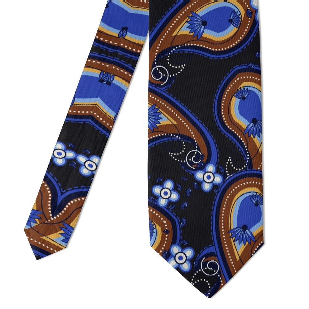 Brivio - Onyx & Cobalt Paisley Tie – Milanese Night