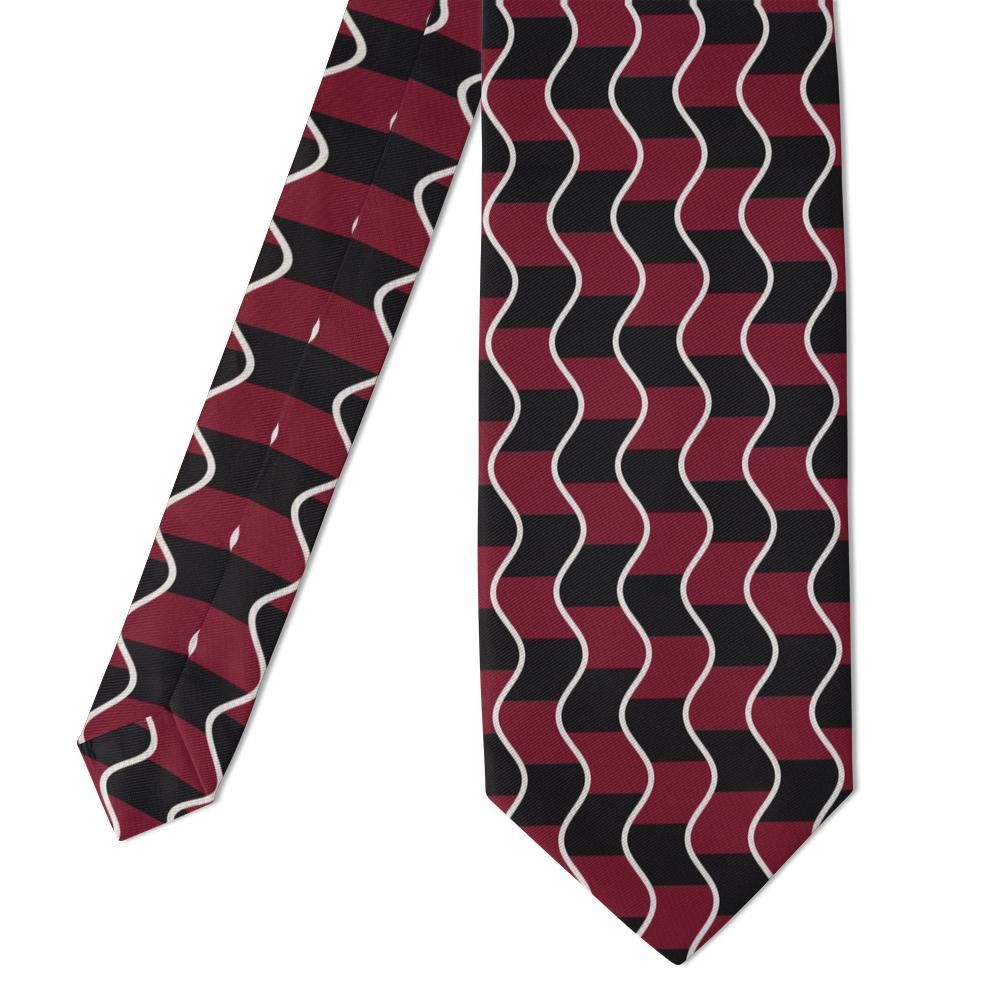 Andrassy - Burgundy & Black Ripple Wave Tie – Velvet Boulevard