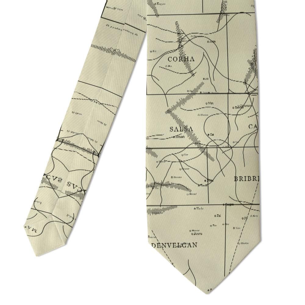Brockenhuus - Cream & Black Vintage Map Tie – Explorer’s Atlas
