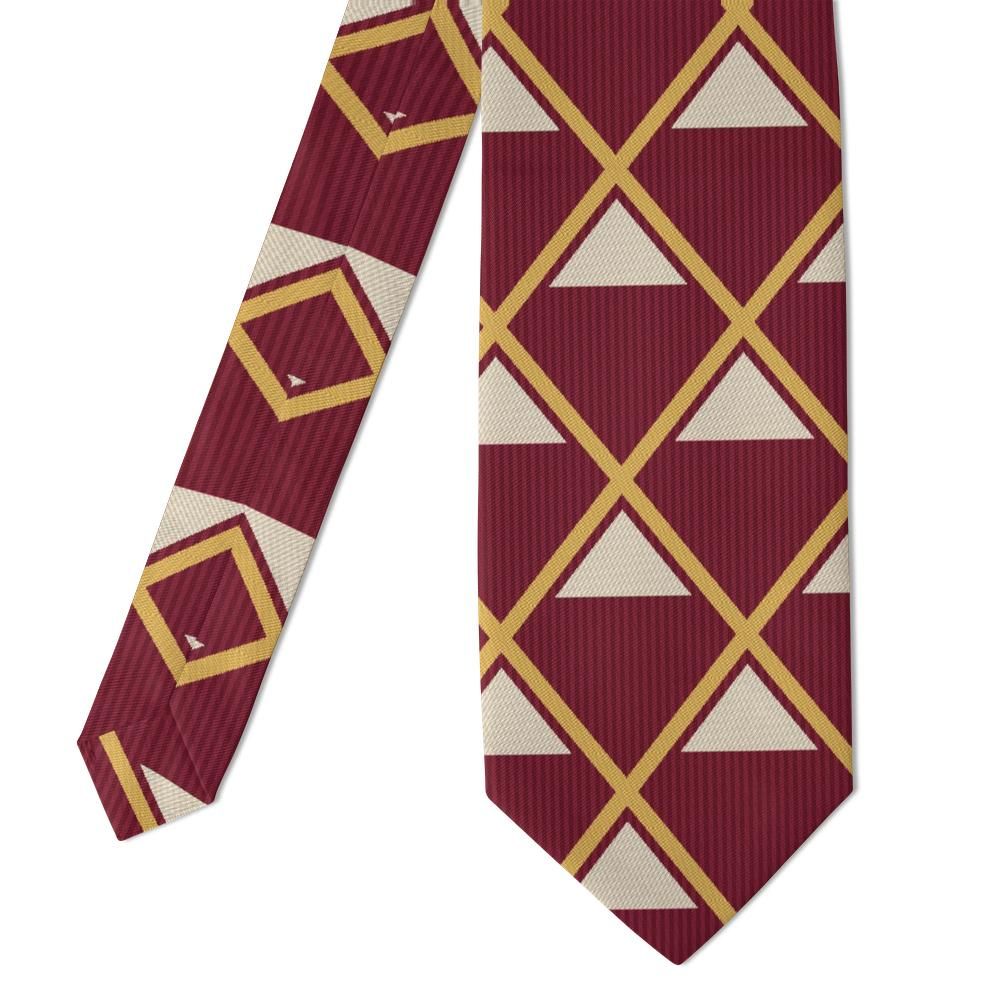 Ossolinski - Burgundy & Gold Triangle Geometric Tie – Royal Chamber