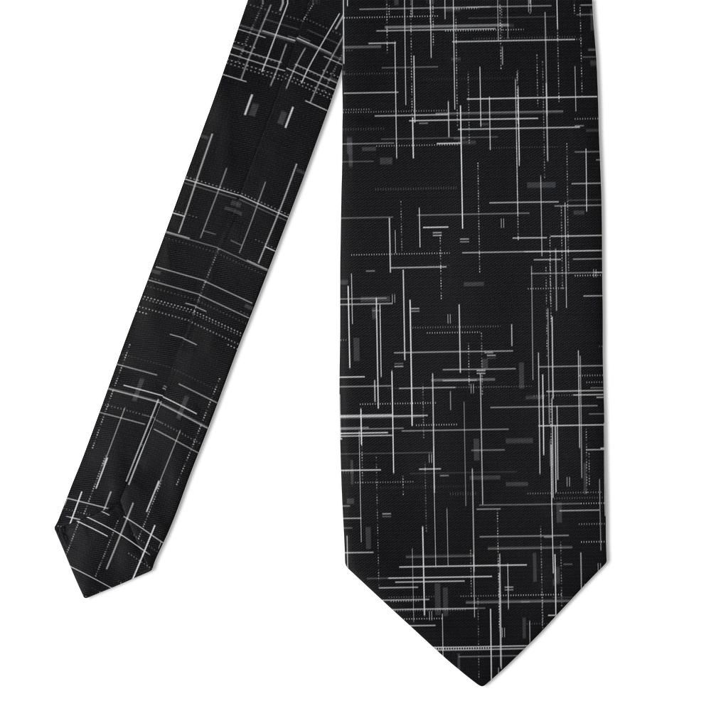 Bramber - Black Textured Plaid Tie – Night Circuit