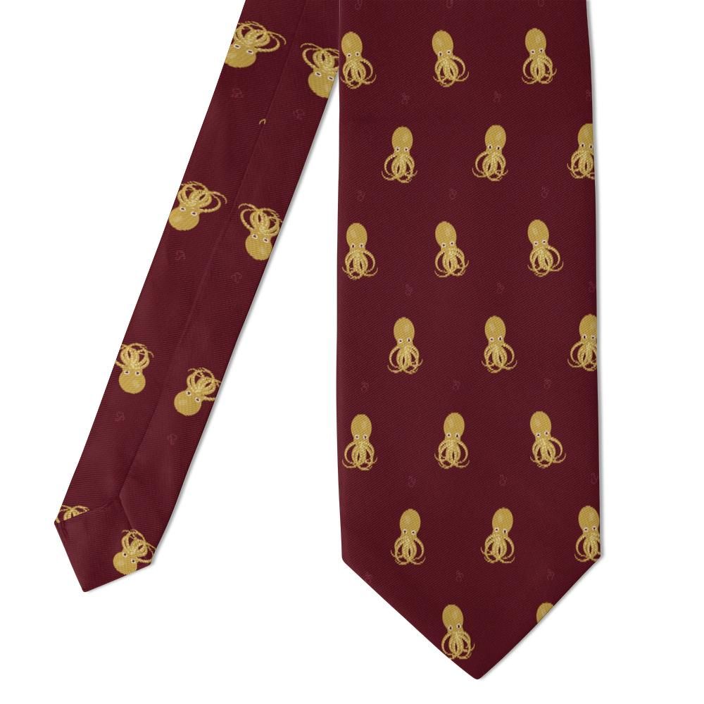 Tromp - Burgundy & Gold Octopus Tie – Deep Sea Wit