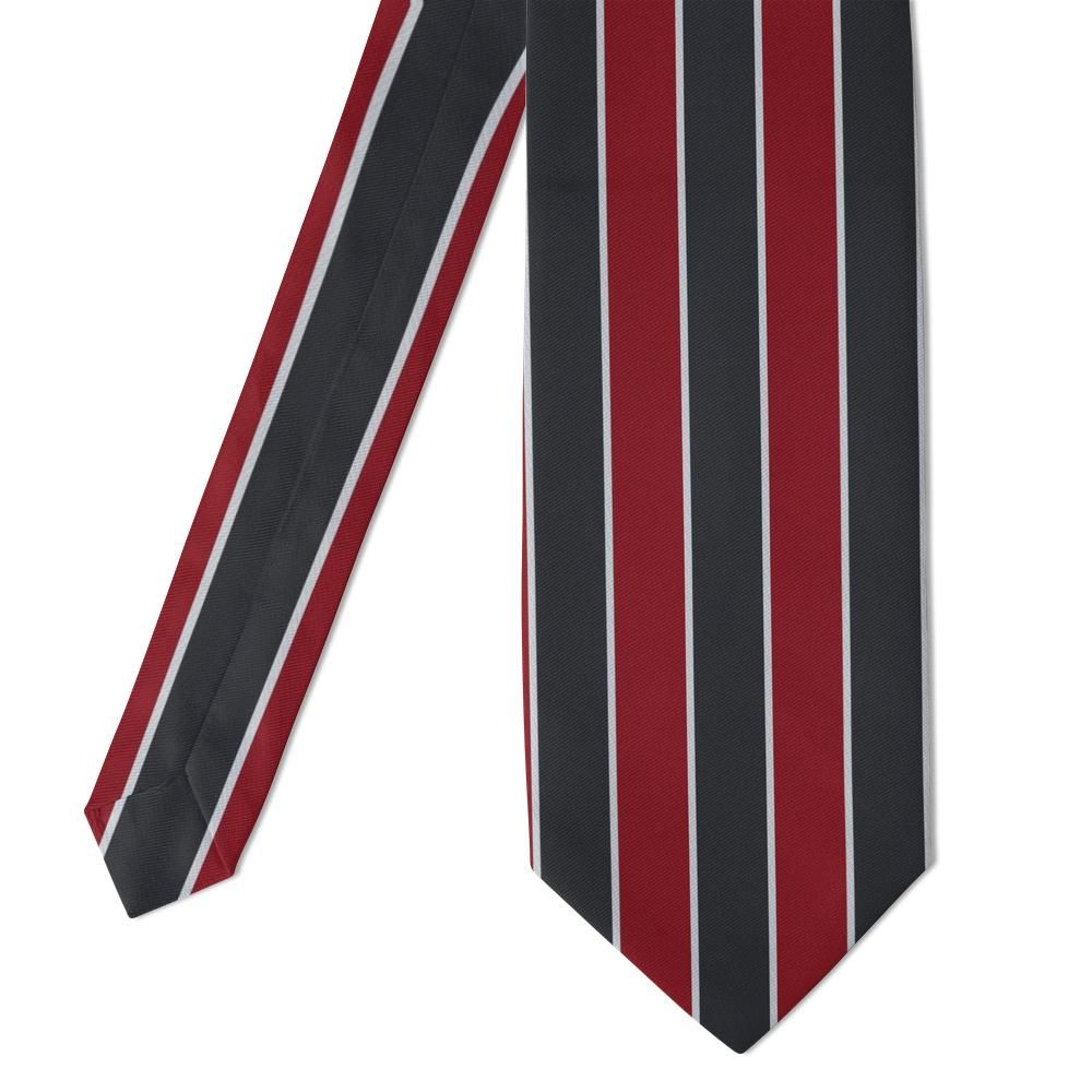 Solms - Charcoal & Red Guards Stripe Tie – Changing of the Guard