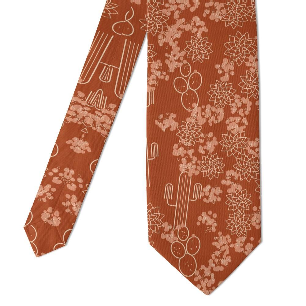 Trolle - Rust & Cream Desert Succulent Tie – Sonoran Sunset