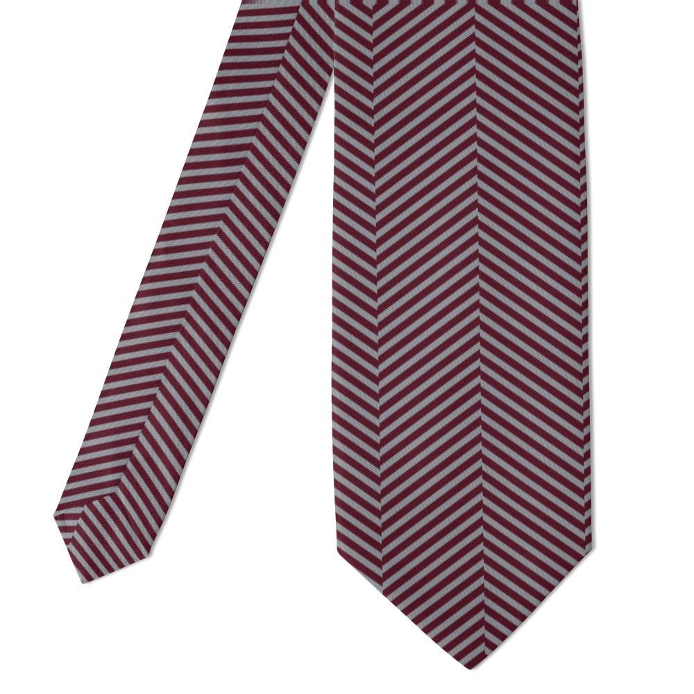 du Plessis - Grey & Burgundy Chevron Tie – Palais Evening