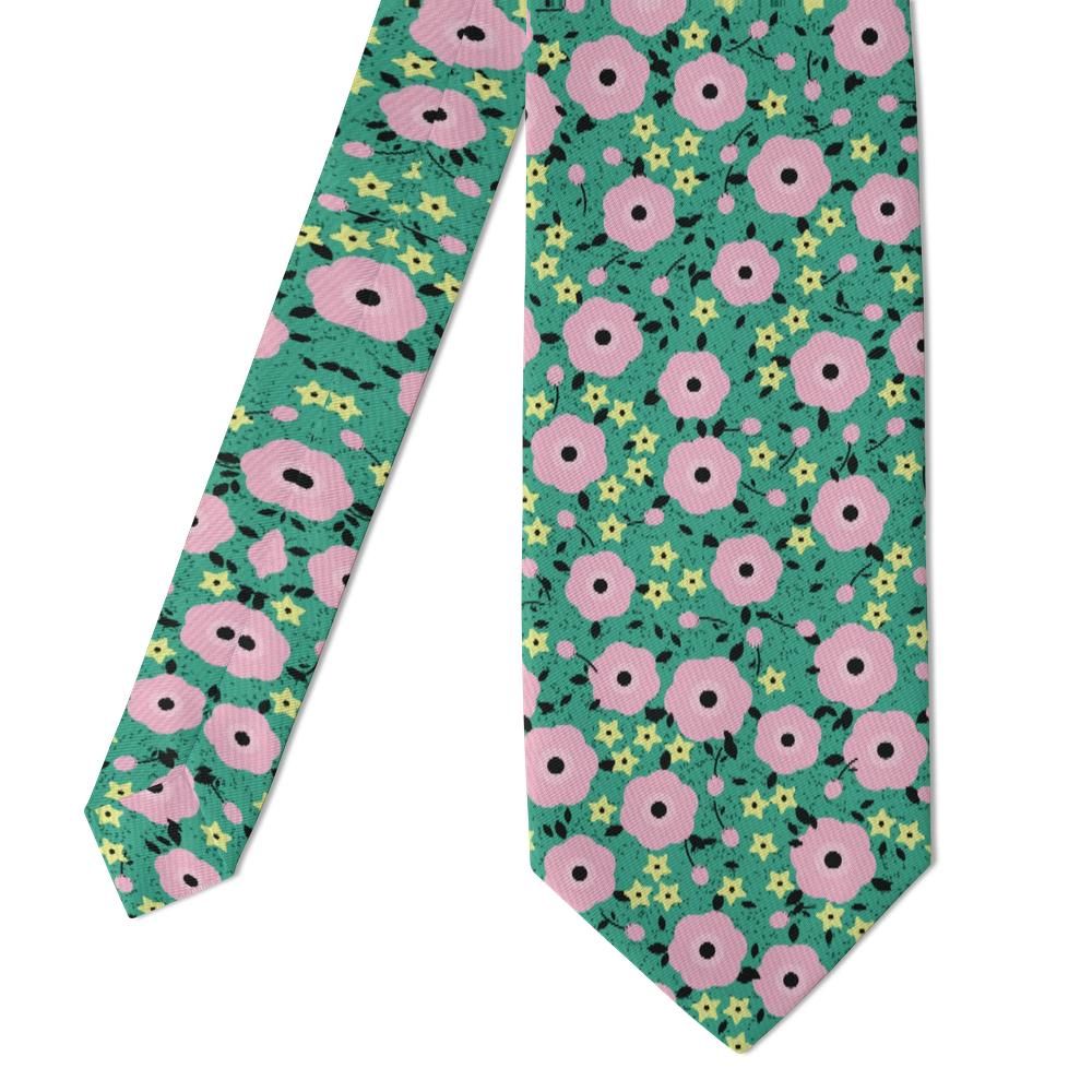 Karolyi - Jade & Pink Meadow Blossom Tie – Summer Garden