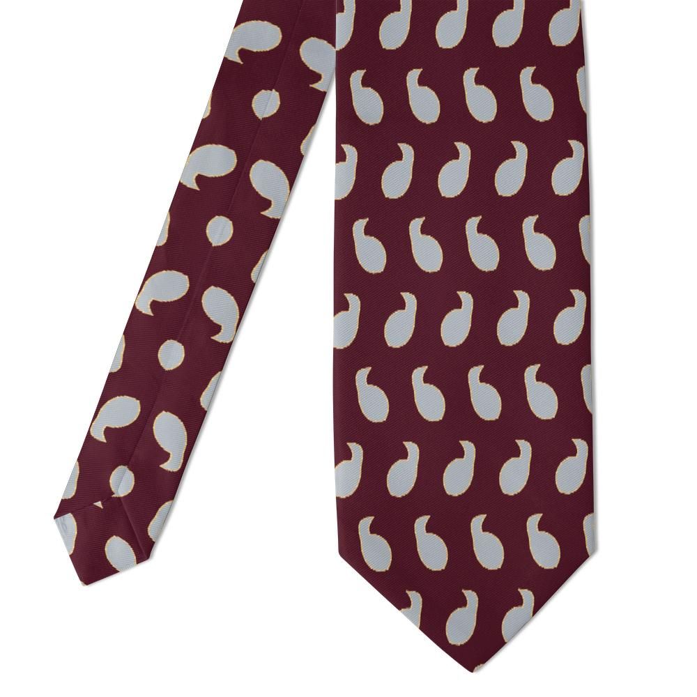 Bembo - Bordeaux & Dove Herringbone Paisley Tie – Scholar's Poise