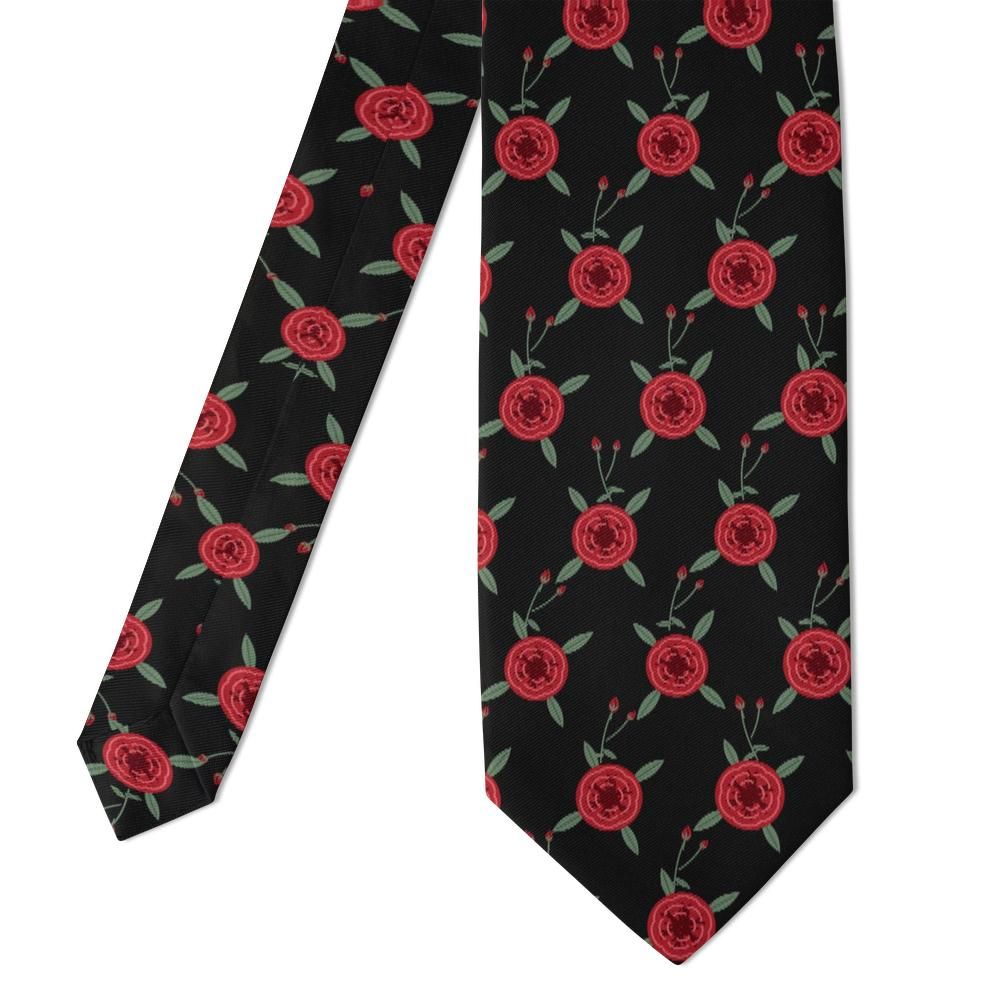 Thott - Black & Red Cabbage Rose Tie – Cottage Romance