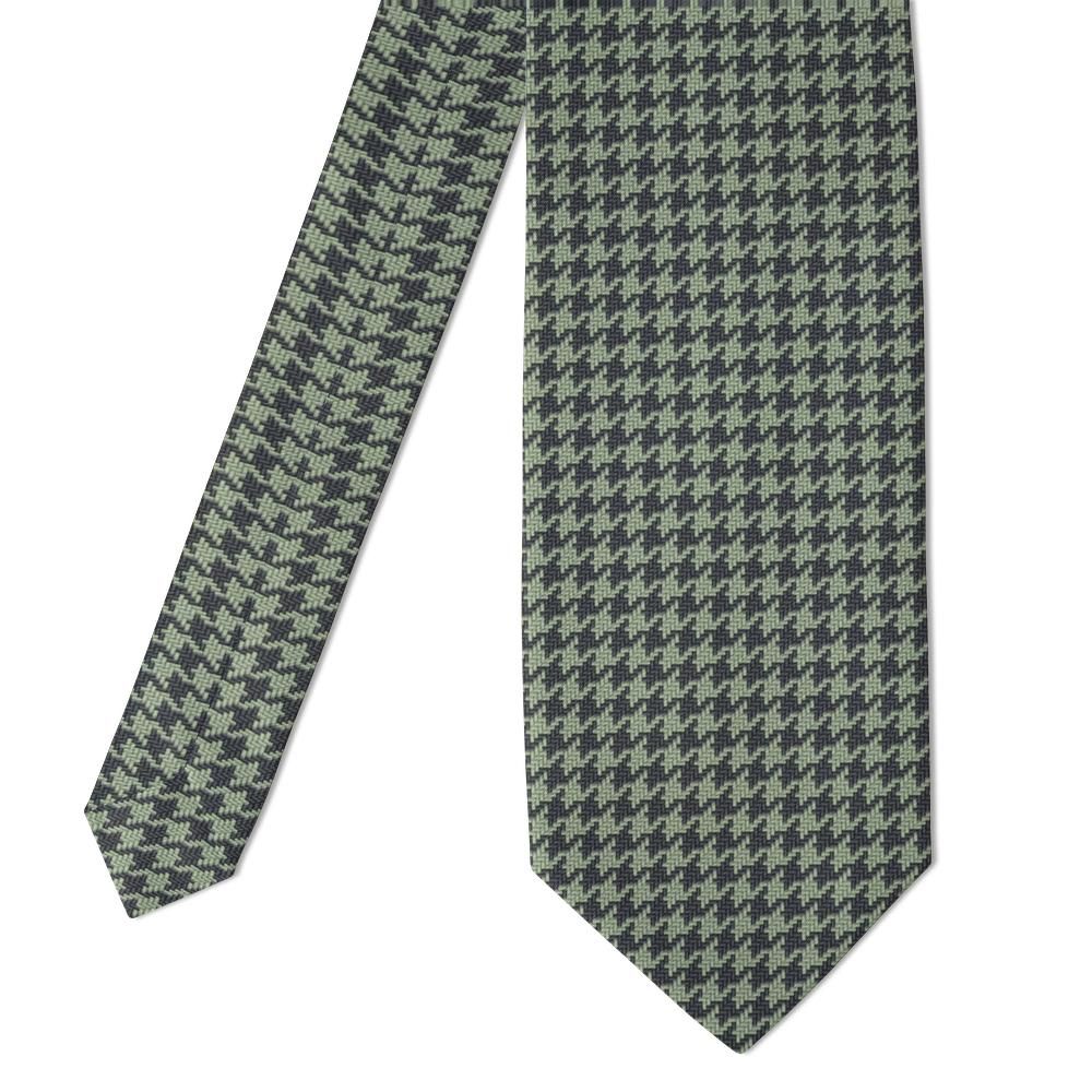 Montferrat - Charcoal & Sage Houndstooth Tie – Quiet Office